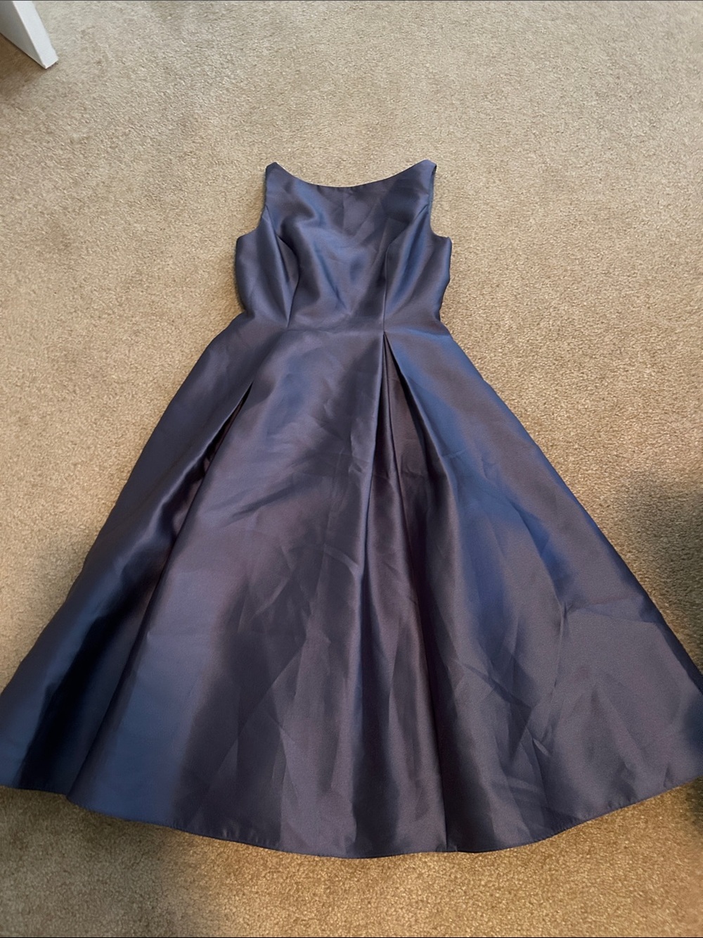 Adrianna Papell Midnight Blue A-Line Prom Dress